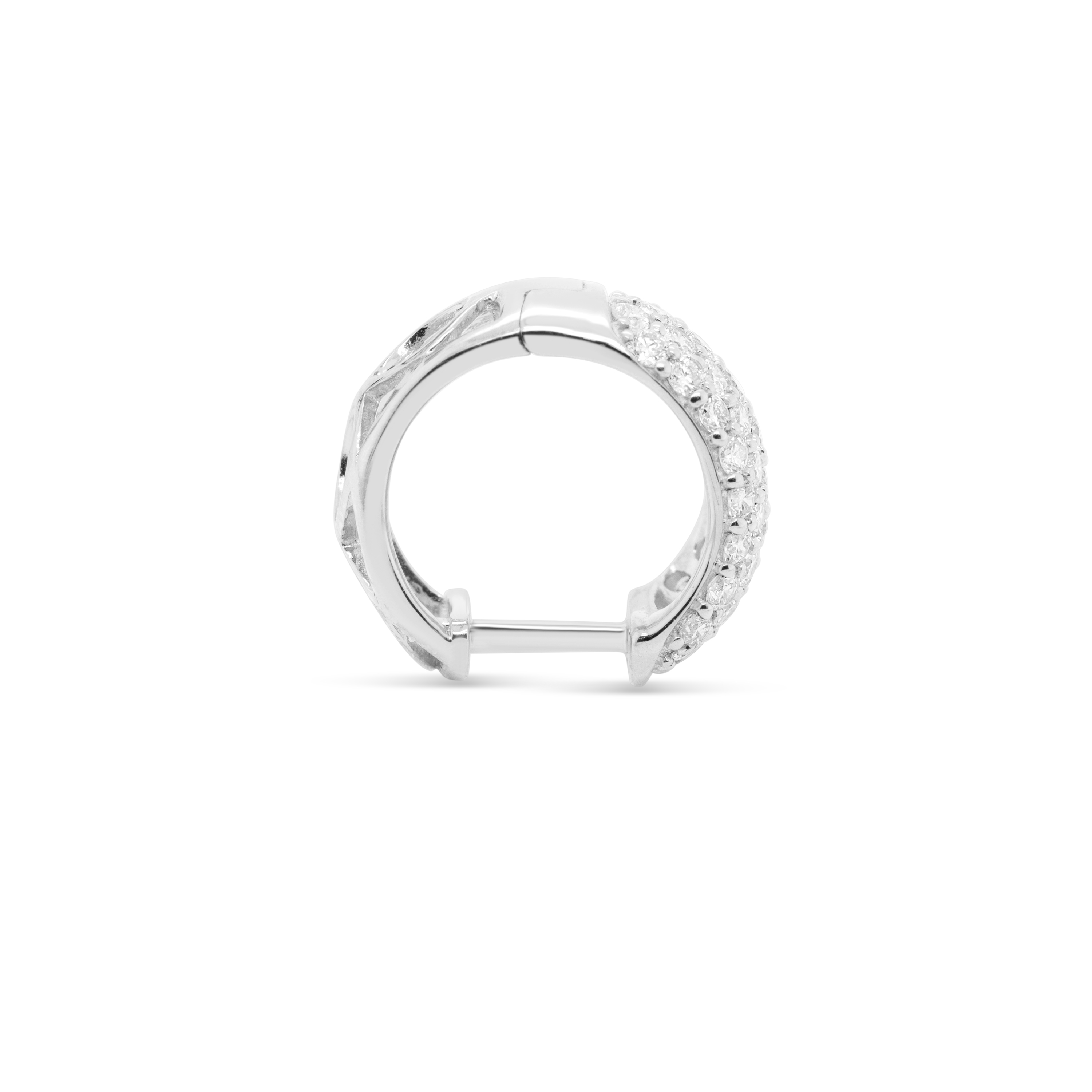 Diamond Hoop Earrings 1.35 ct. 14K White Gold